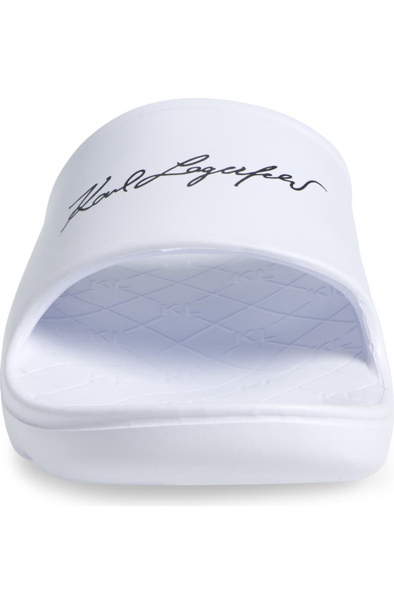 KARL LAGERFELD PARIS Signature Slide Sandal, Alternate, color, White