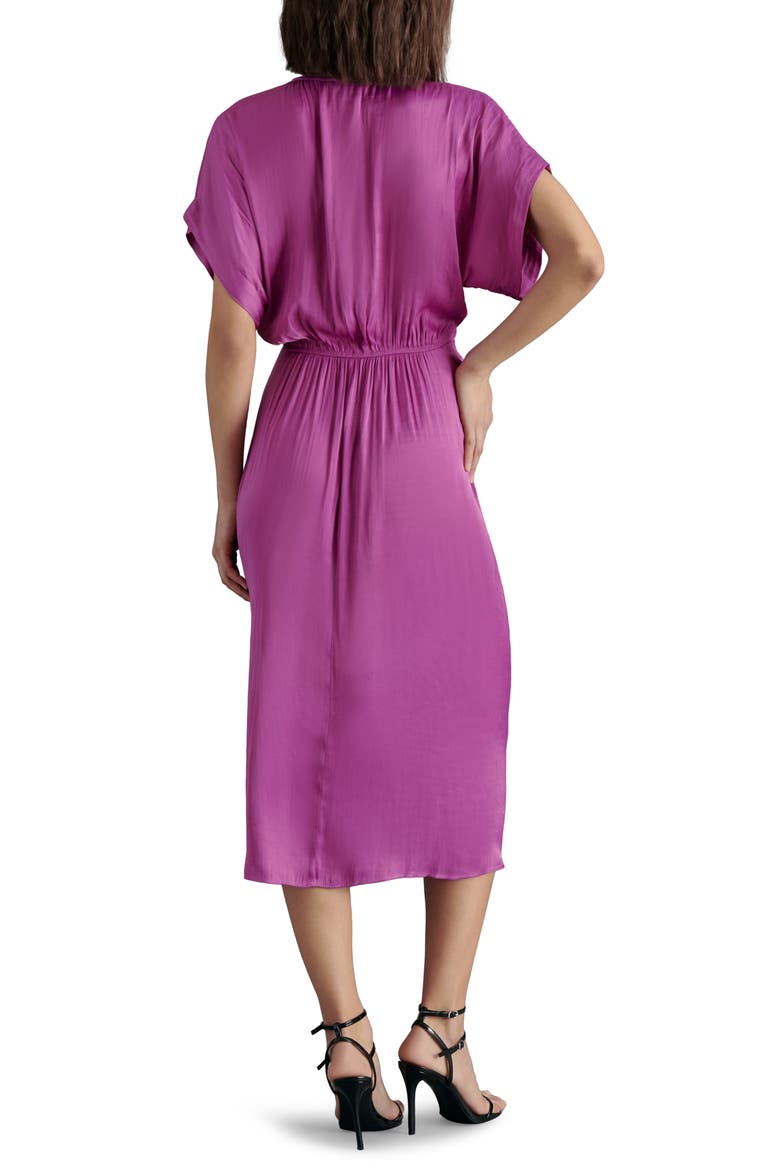 Aimee Ruched Front Midi Dress, Alternate, color, RADIANT ORCHID
