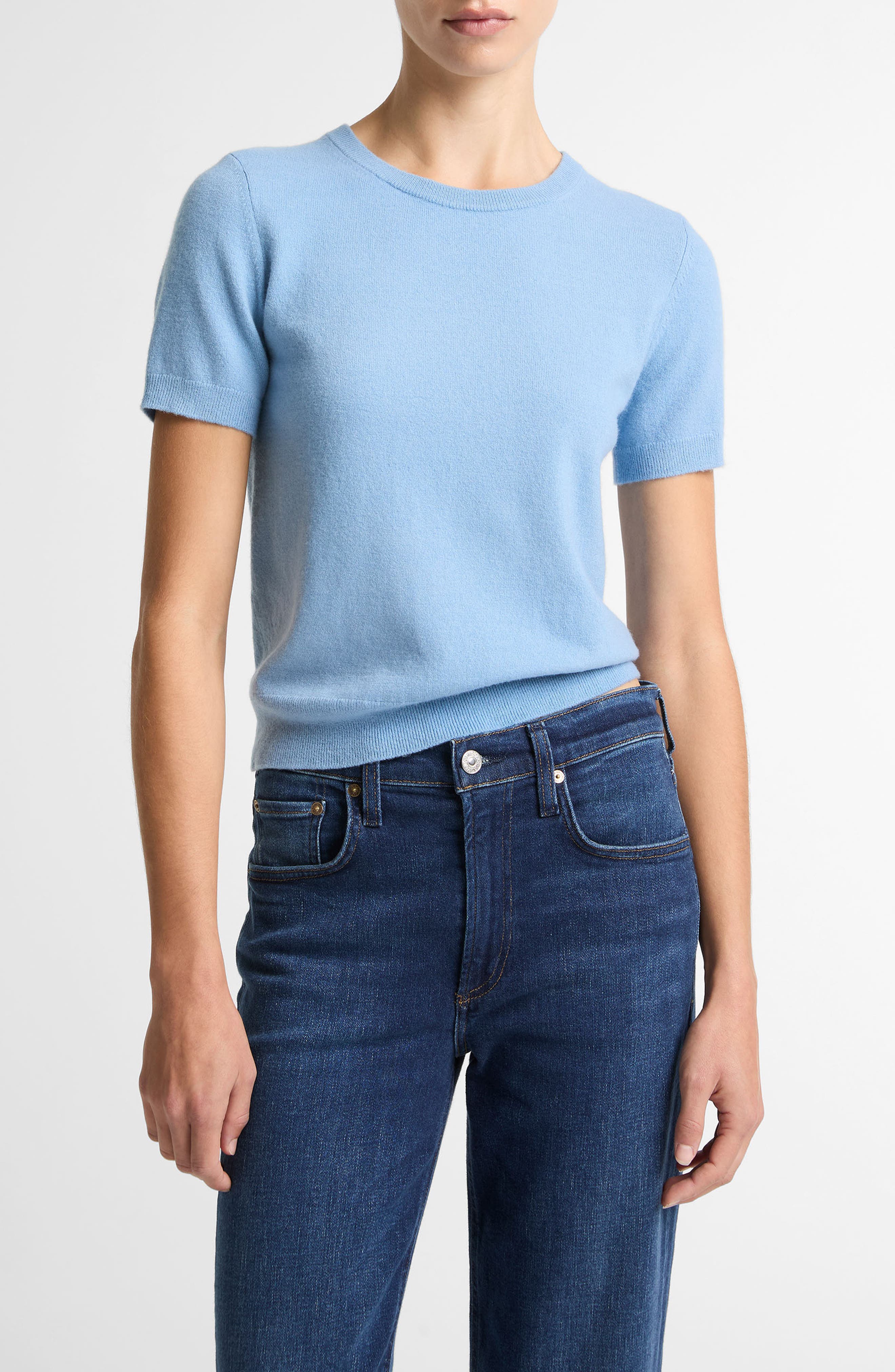 Short Sleeve Wool Blend Sweater - image 3