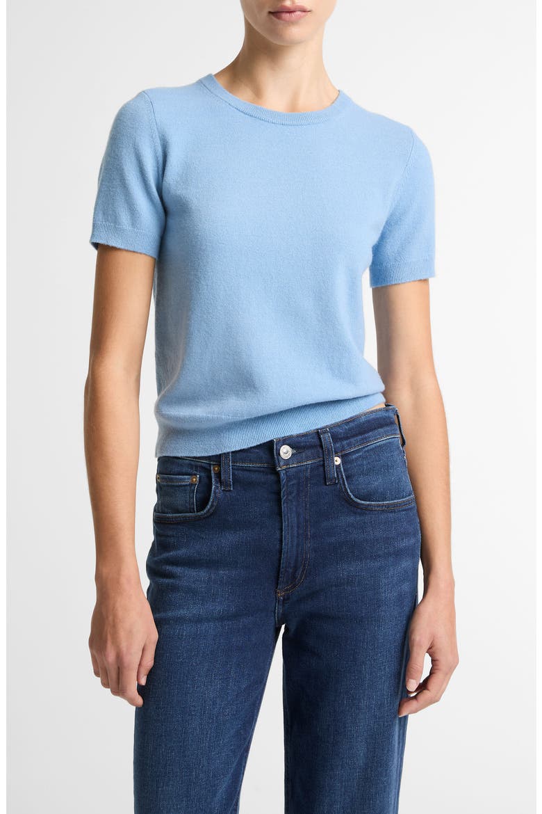 Short Sleeve Wool Blend Sweater, Main, color, HYDRA