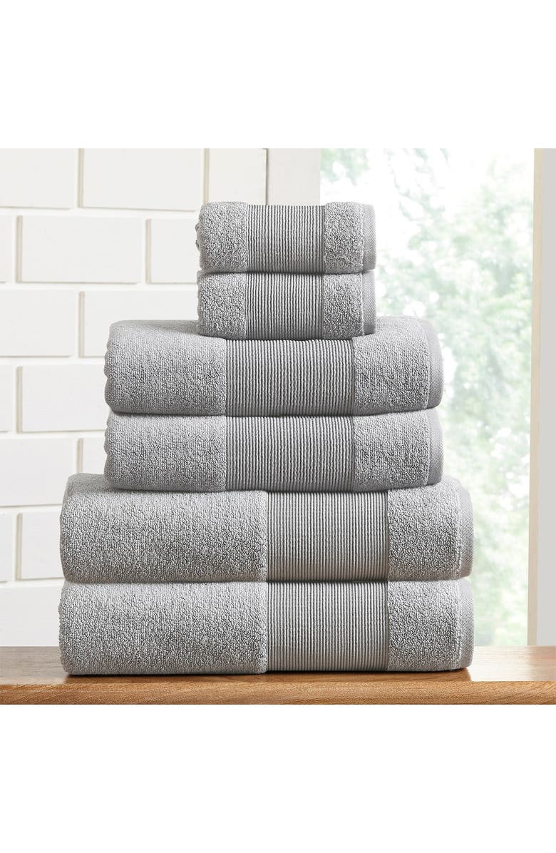 Modern Threads Air Cloud 6-Piece Towel Set, Alternate, color, Gray