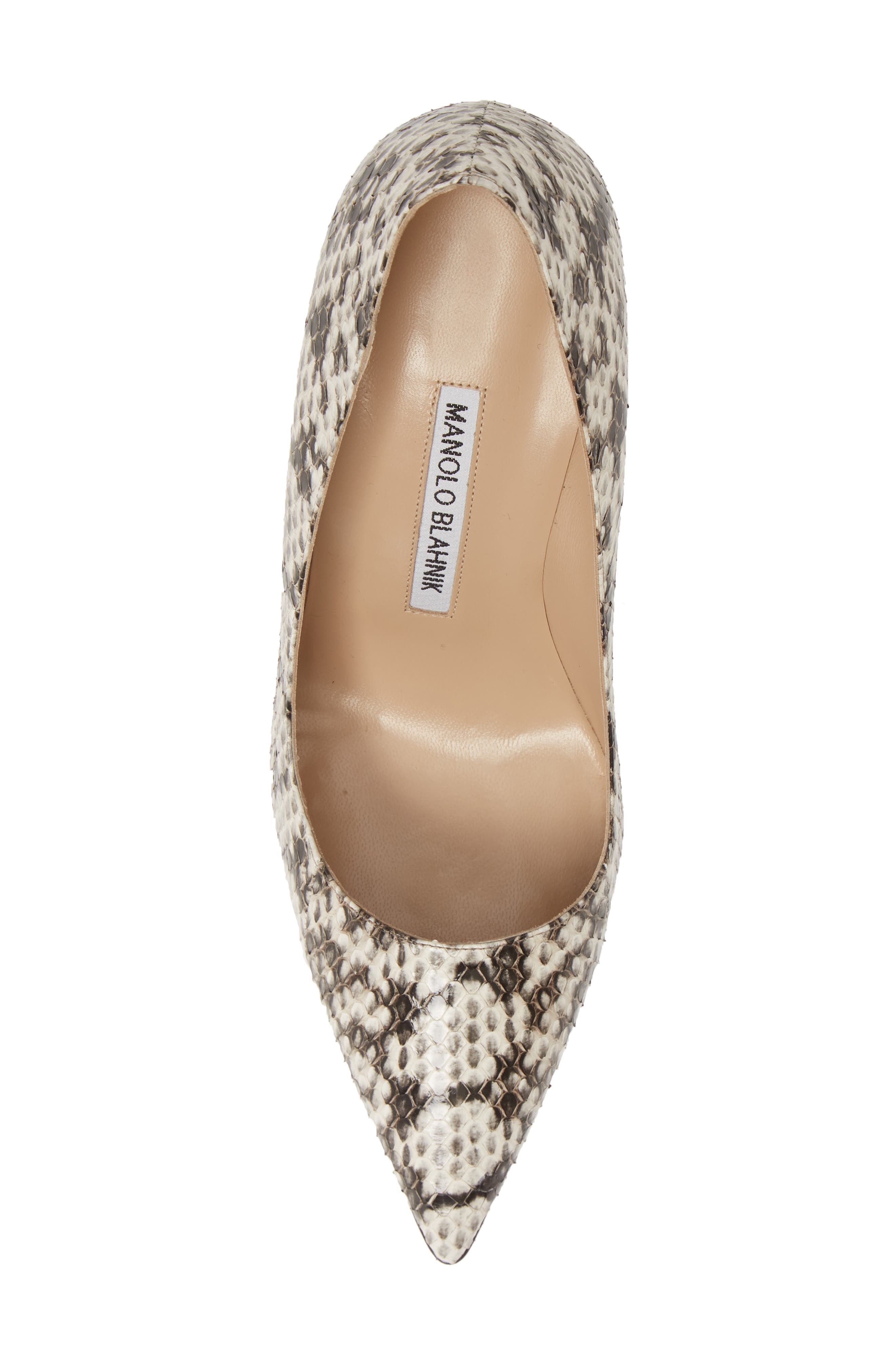 Manolo Blahnik BB Genuine Snakeskin Pointy Toe Pump, Alternate, color, 