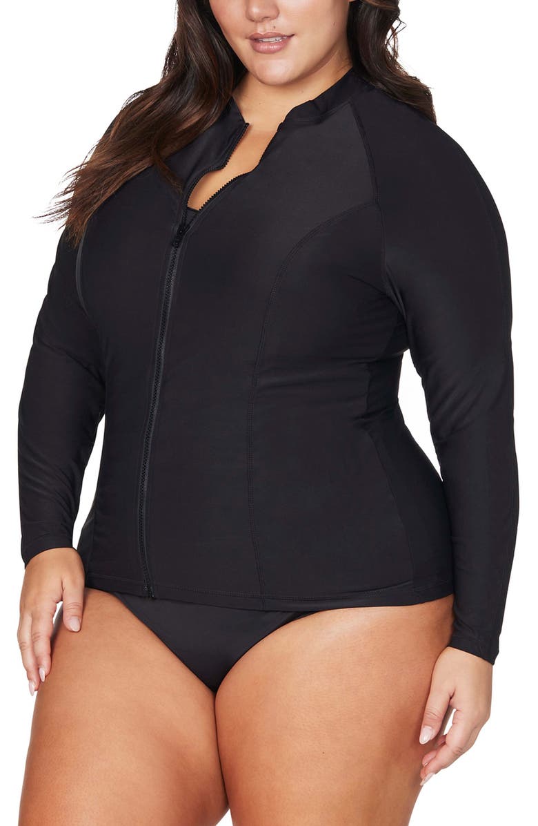 Artesands Sunsafe Zip Front Rashguard, Alternate, color, 