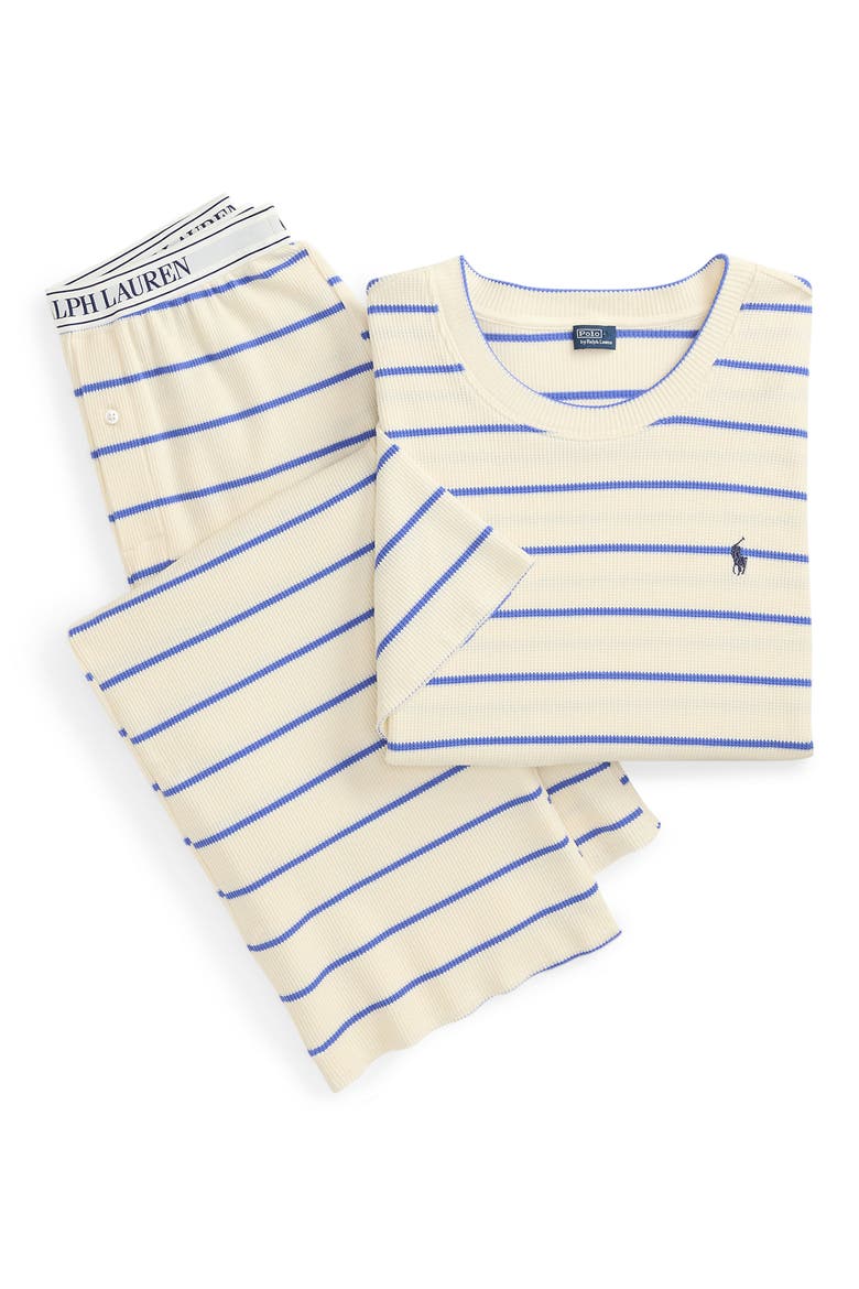 Stripe Cotton Blend Thermal Pajamas, Alternate, color, EGRET STRIPE