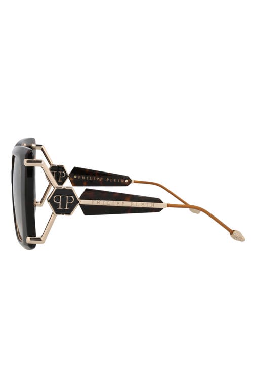 Philipp Plein Square-frame Acetate Sunglasses With Saddle Nose Bridge In Brown