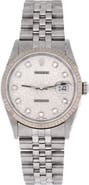 Pre-Owned Rolex Oyster Perpetual Datejust Automatic Watch Stainless Steel and White Gold with Diamond Markers 36