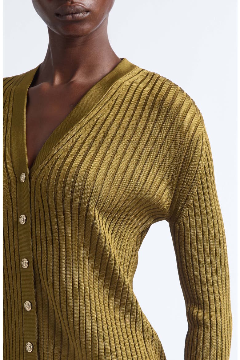 Ribbed Cardigan, Alternate, color, A86 OLIVE GREEN