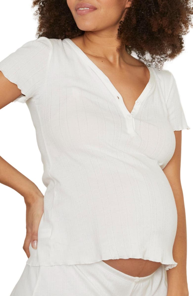 Cache Coeur Trousseau Maternity and Nursing T-Shirt, Main, color, Natural