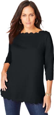 Jessica London Scallop Boatneck Tunic