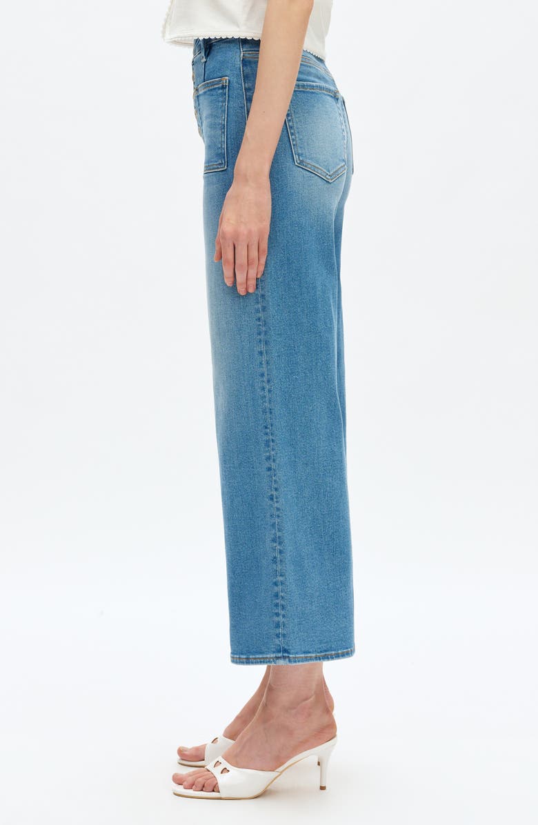 Bayeas Orson Exposed-Button Fly Wide Leg Jeans, Alternate, color, 