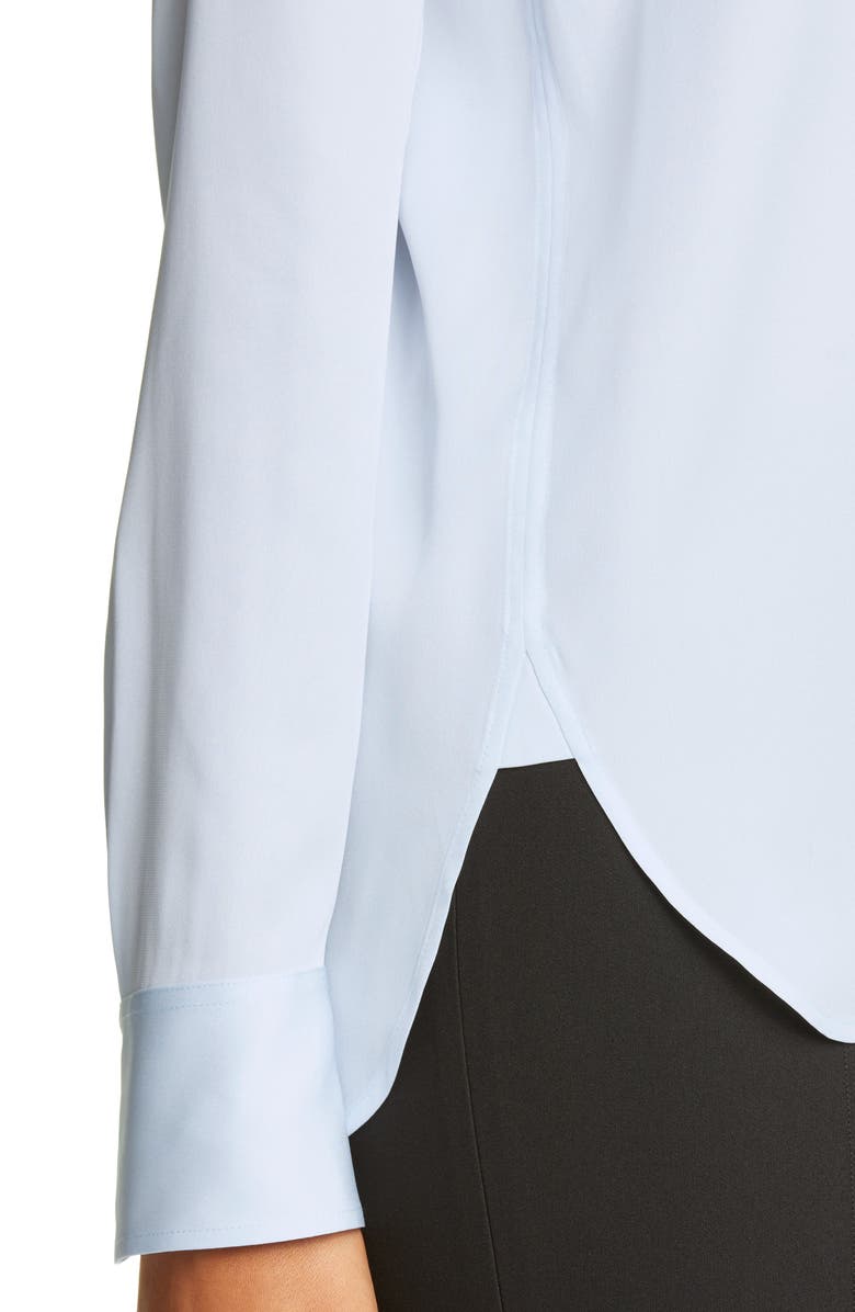 Vince High/Low Stretch Silk Shirt, Alternate, color,