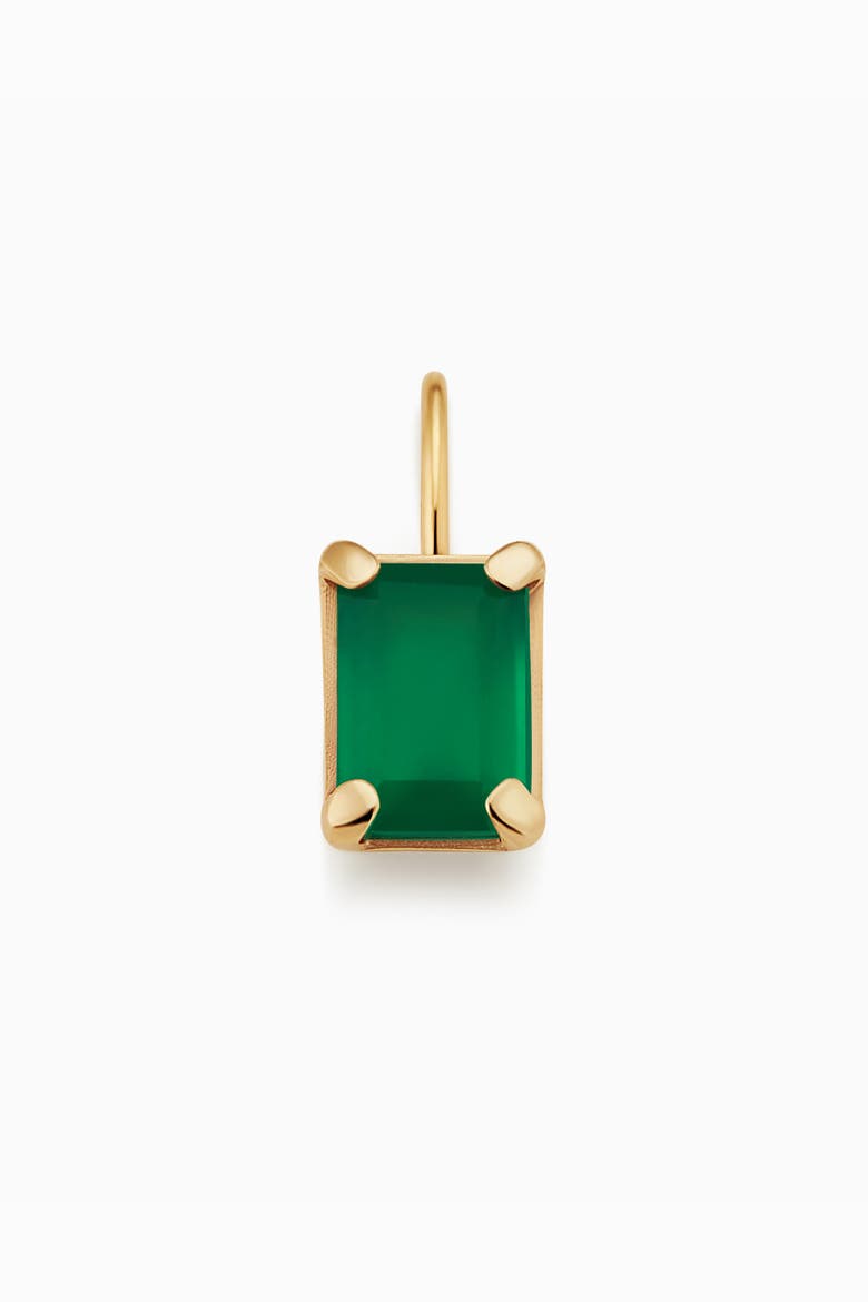14K Gold Date Me Birthstone Pendant Charm, Main, color, Green Agate - May