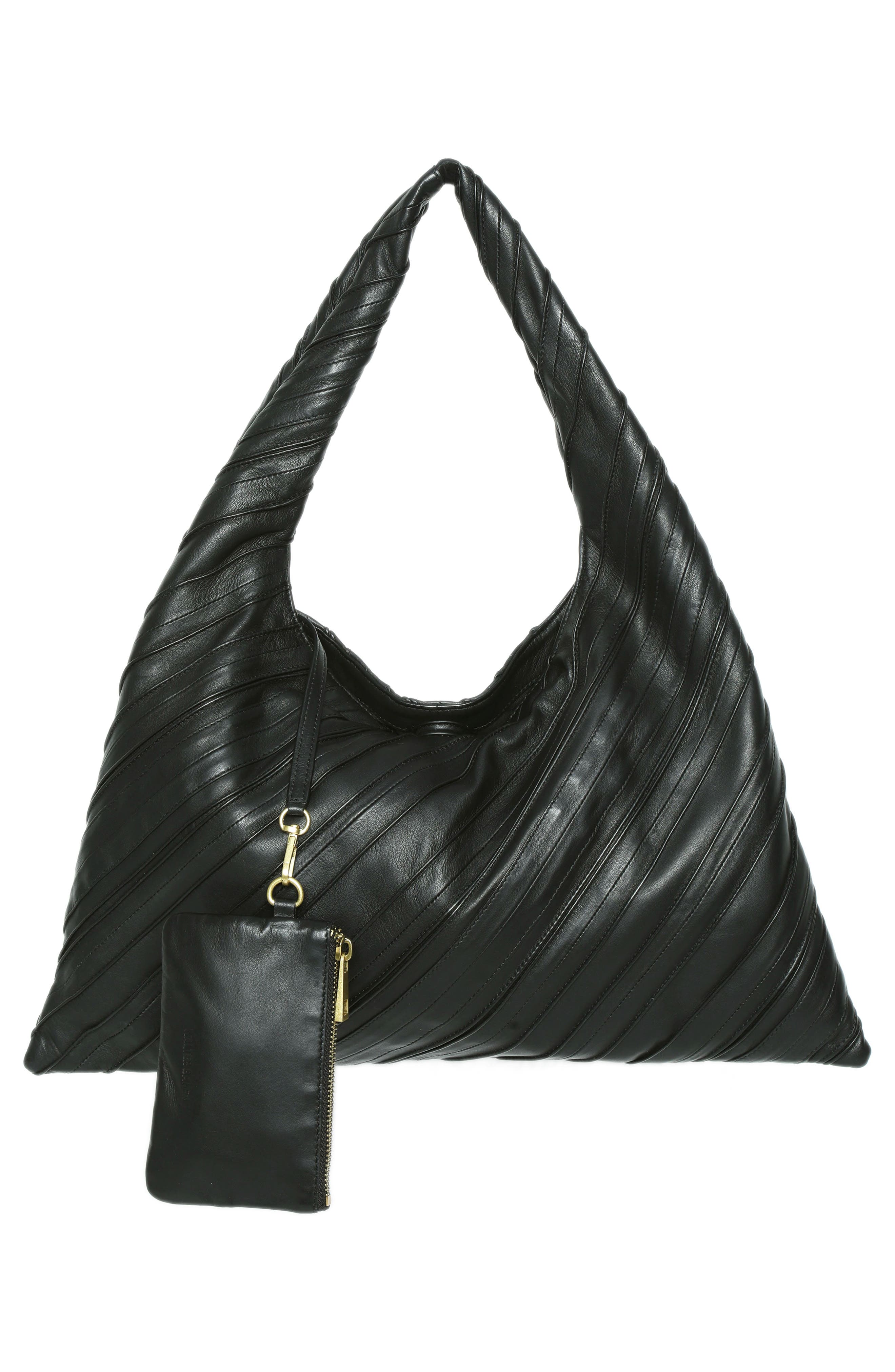 Walter Baker Dakota Leather Shoulder Bag, Alternate, color, Black