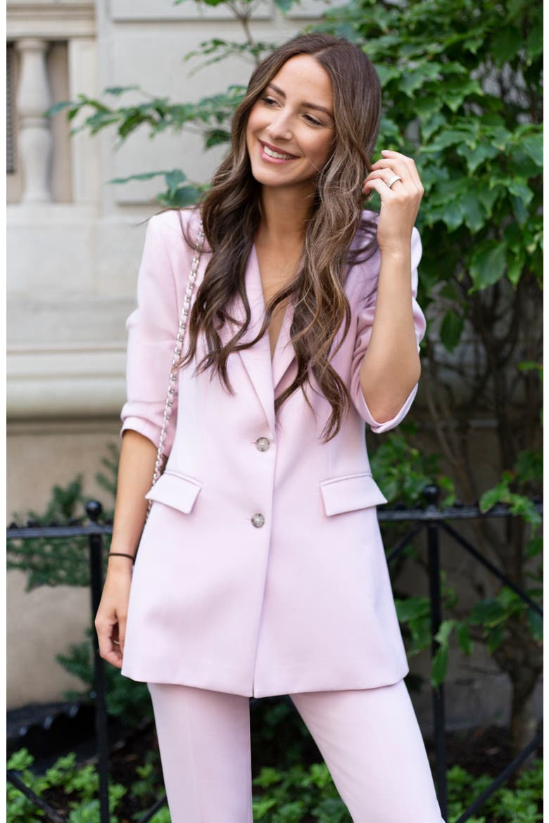 Slouchy Narrow Lapel Blazer (Nordstrom Exclusive), Alternate, color, PINK CARNATION