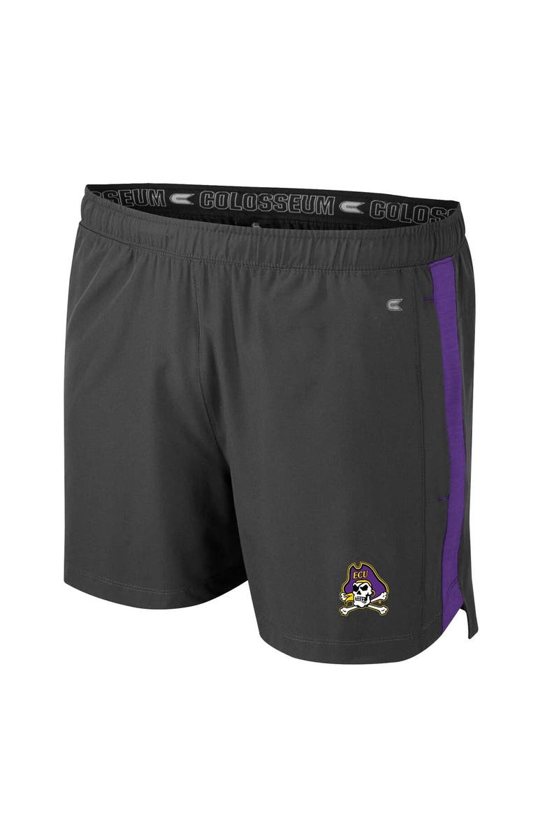 Men's Colosseum Charcoal ECU Pirates Langmore Shorts, Alternate, color, Charcoal