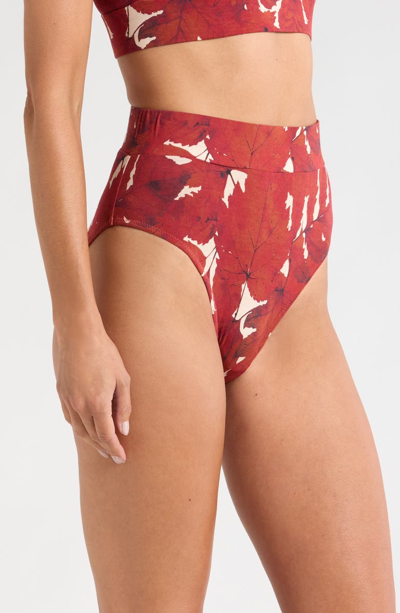 KILO BRAVA Lounge High Cut Briefs, Alternate, color, Fallen Leaves