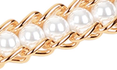 Ettika Imitation Pearl Chain Belt In Gold