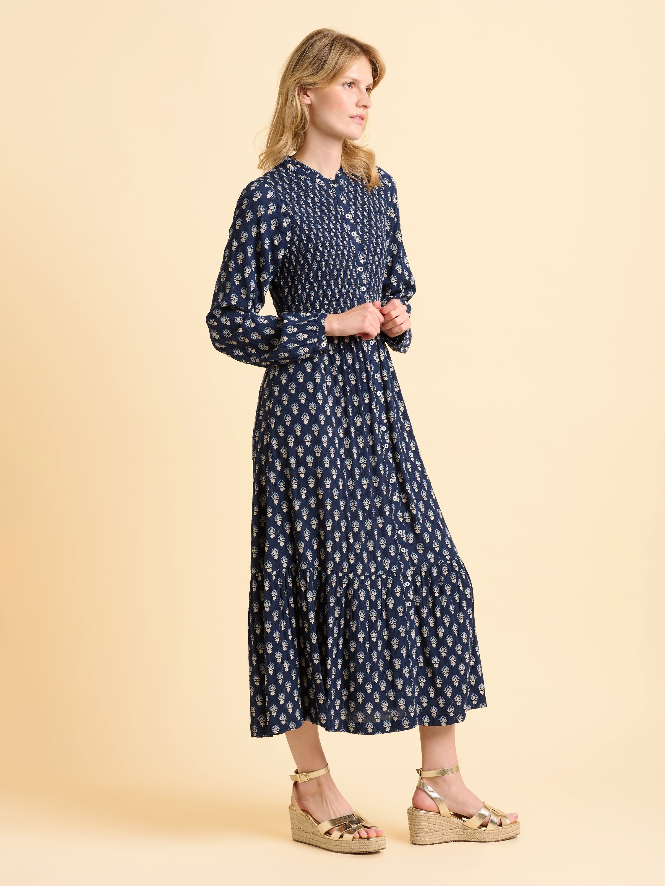 Lark Long Sleeve Button Midi Dress - image 2