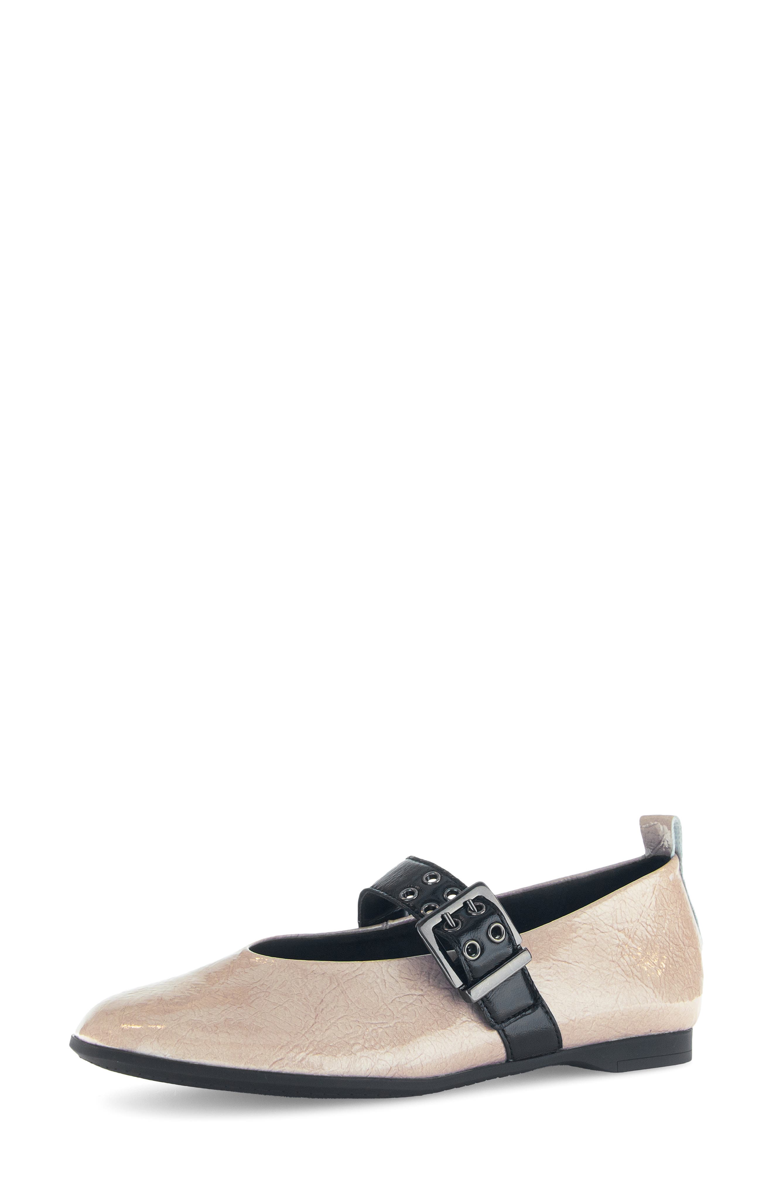 Gabor Buckle Mary Jane Flat, Main, color, Beige