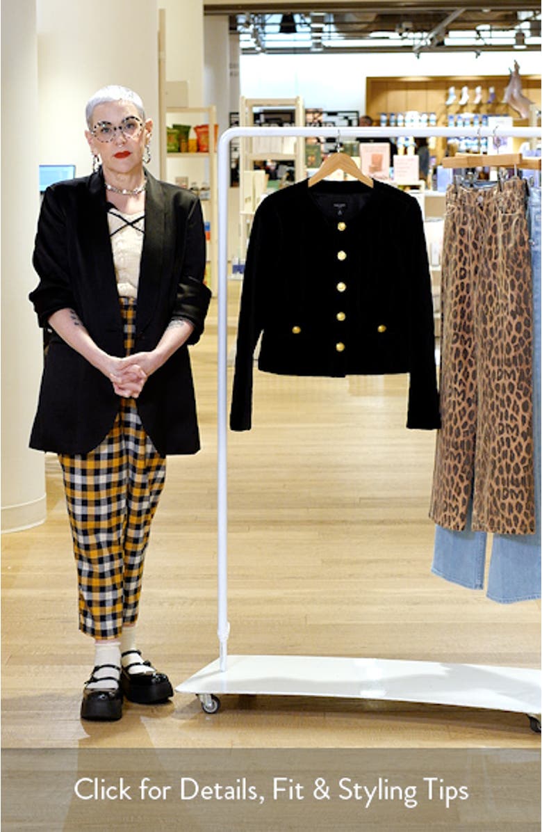 Quilted Crop Velvet Jacket, sales video thumbnail