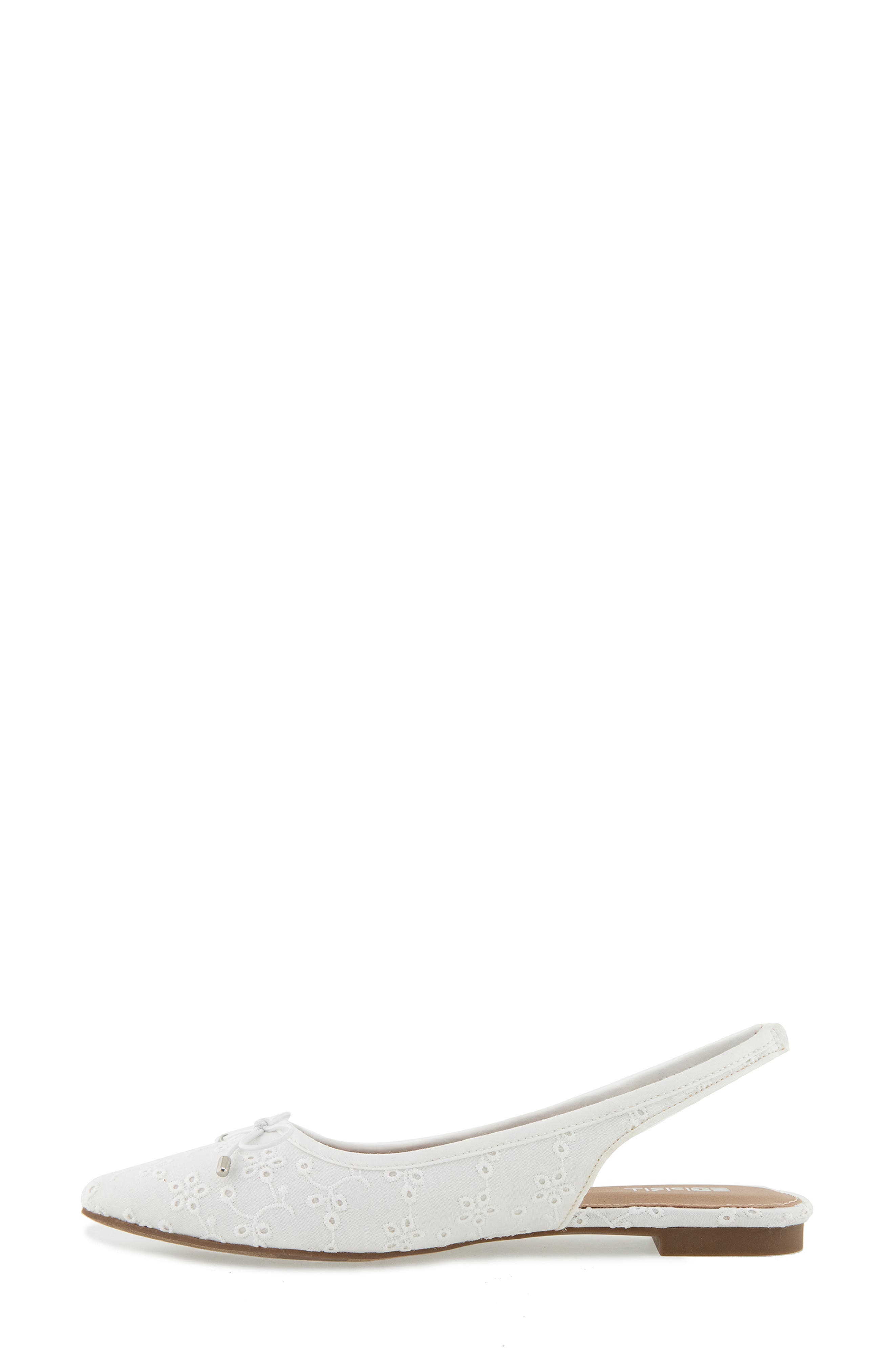Esprit Petria Slingback Flat, Alternate, color, White Eyelet