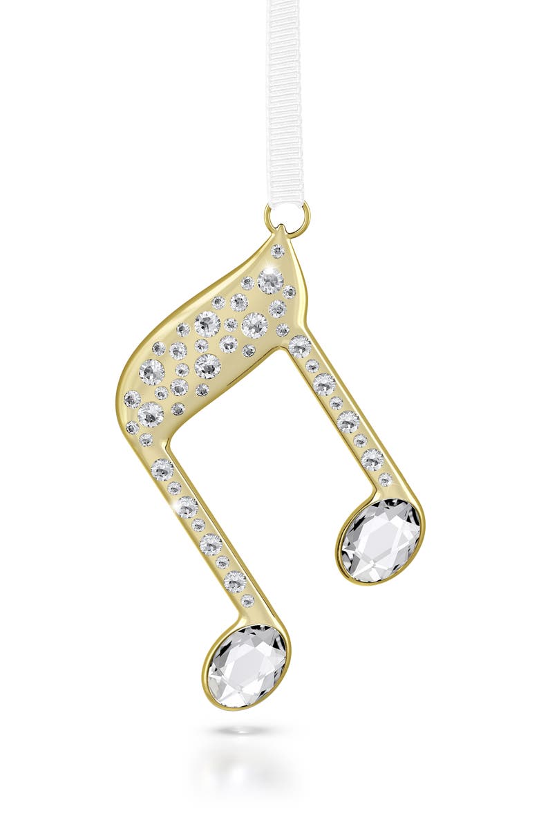 Swarovski Holiday Magic Music Note Crystal Ornament, Main, color, Gold