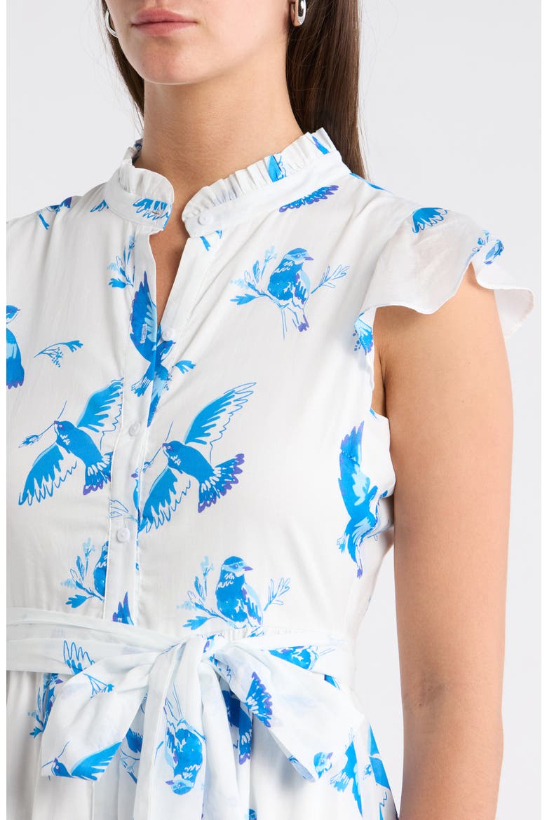 Lenira A-Line Dress, Alternate, color, WHITE BLUE COMBO