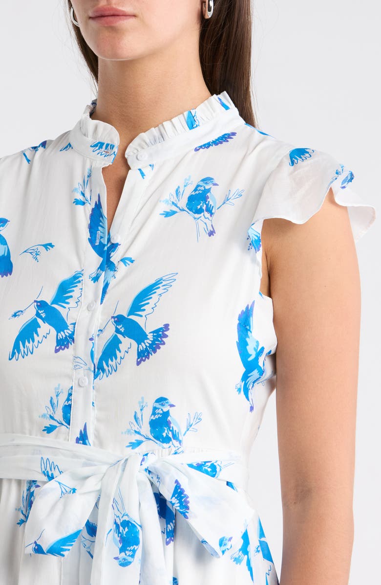 SUGARLIPS Lenira A-Line Dress, Alternate, color, White Blue Combo