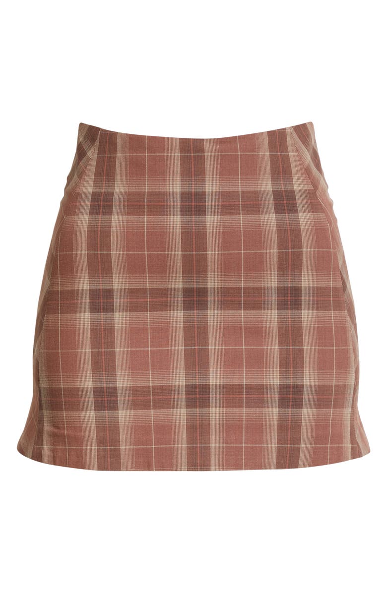 Knwls Stream Plaid Wool Blend Miniskirt, Alternate, color, 