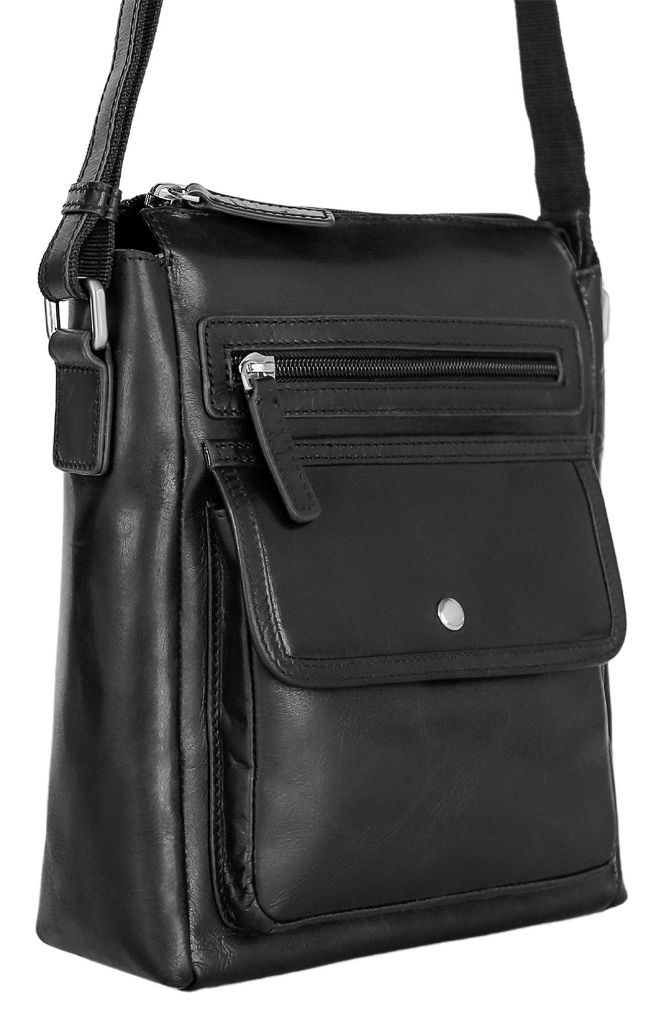 Mancini Buffalo Leather Everyday Crossbody Bag, Alternate, color, 