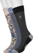 Original Penguin Delgado Stripe 3-Pack Crew Socks