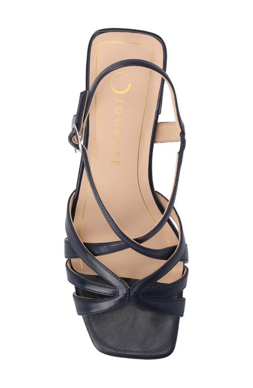 Shop Journee Collection Shyla Block Heel Sandal In Navy