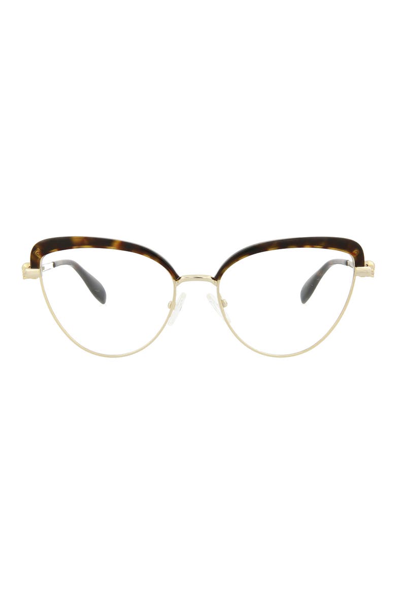 55mm Cat Eye Fashion Optical Glasses, Main, color, GOLD GOLD TRANSPARENT