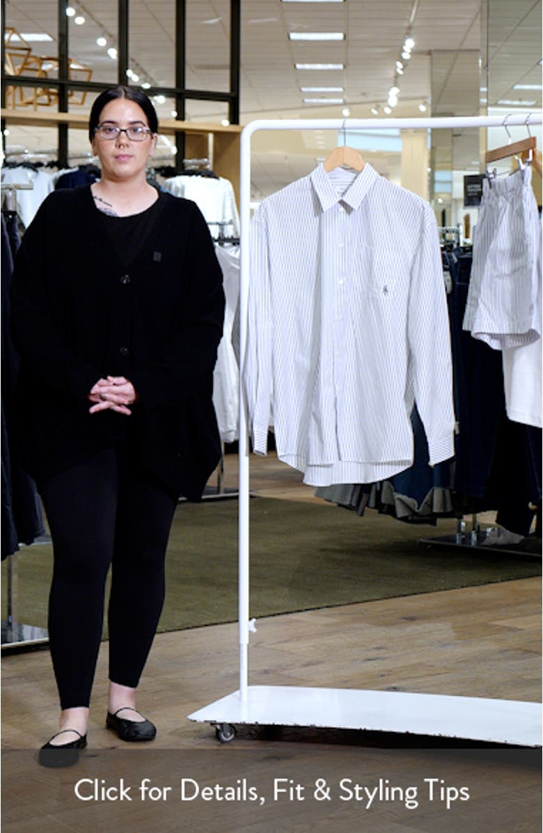 SRC Stripe Oversize Cotton Poplin Button-Up Shirt, sales video thumbnail