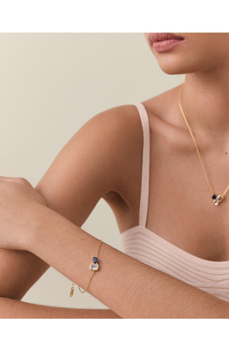 Edge of Ember Toi Et Moi Blue Gemstone Bracelet, Alternate, color, Blue Gemstone