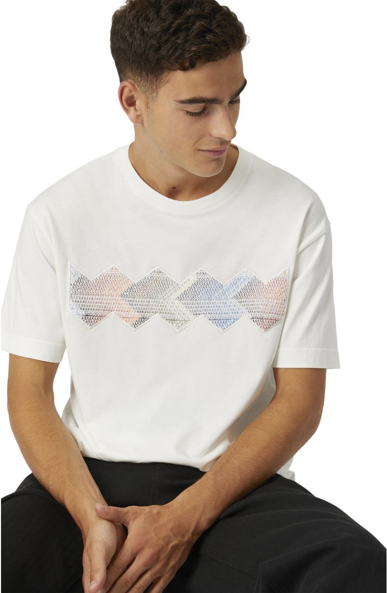Missoni Cotton Crewneck T-shirt With Gradient Zig Zag Insert, Alternate, color, 