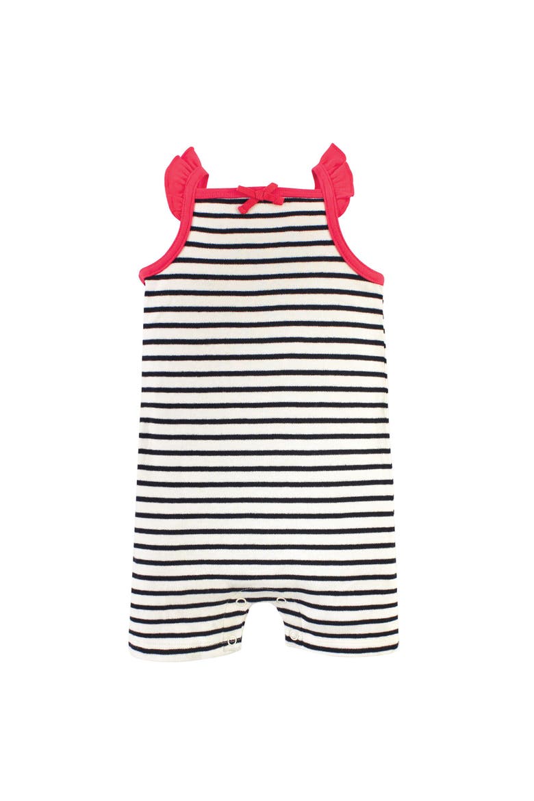 Organic-Cotton Rompers, Alternate, color, Poppy