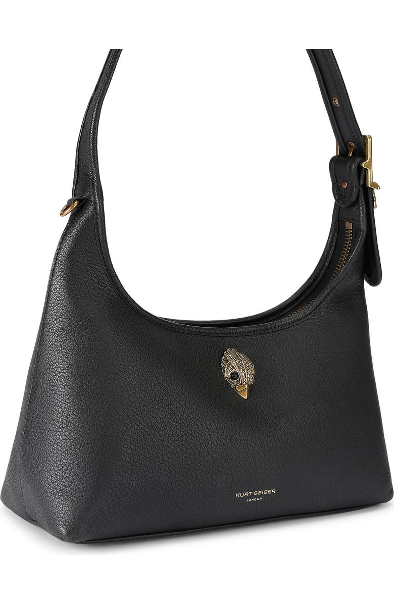Kurt Geiger London Kurt Leather Shoulder Bag, Alternate, color, Black