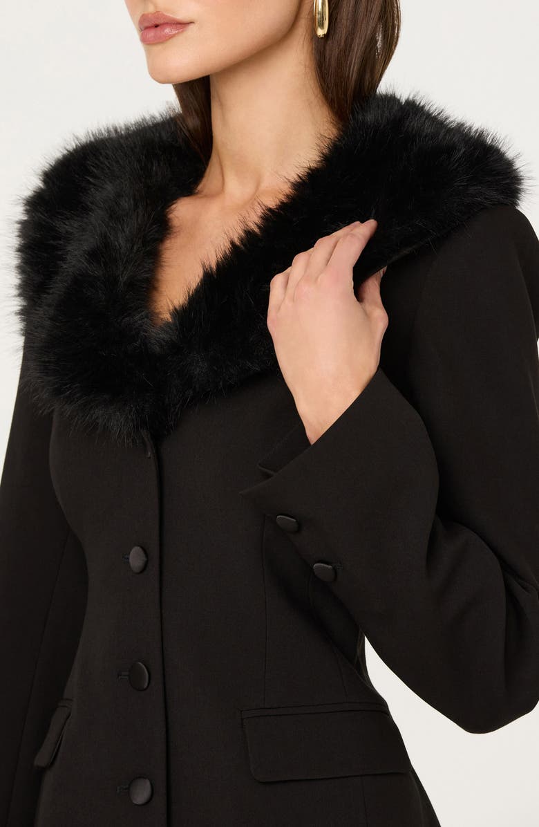 ASTR the Label Stefani Jacket with Removable Faux Fur Collar, Alternate, color, Black