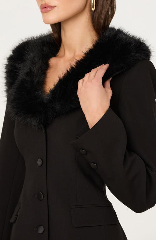 Astr The Label Stefani Jacket With Removable Faux Fur Collar In Black