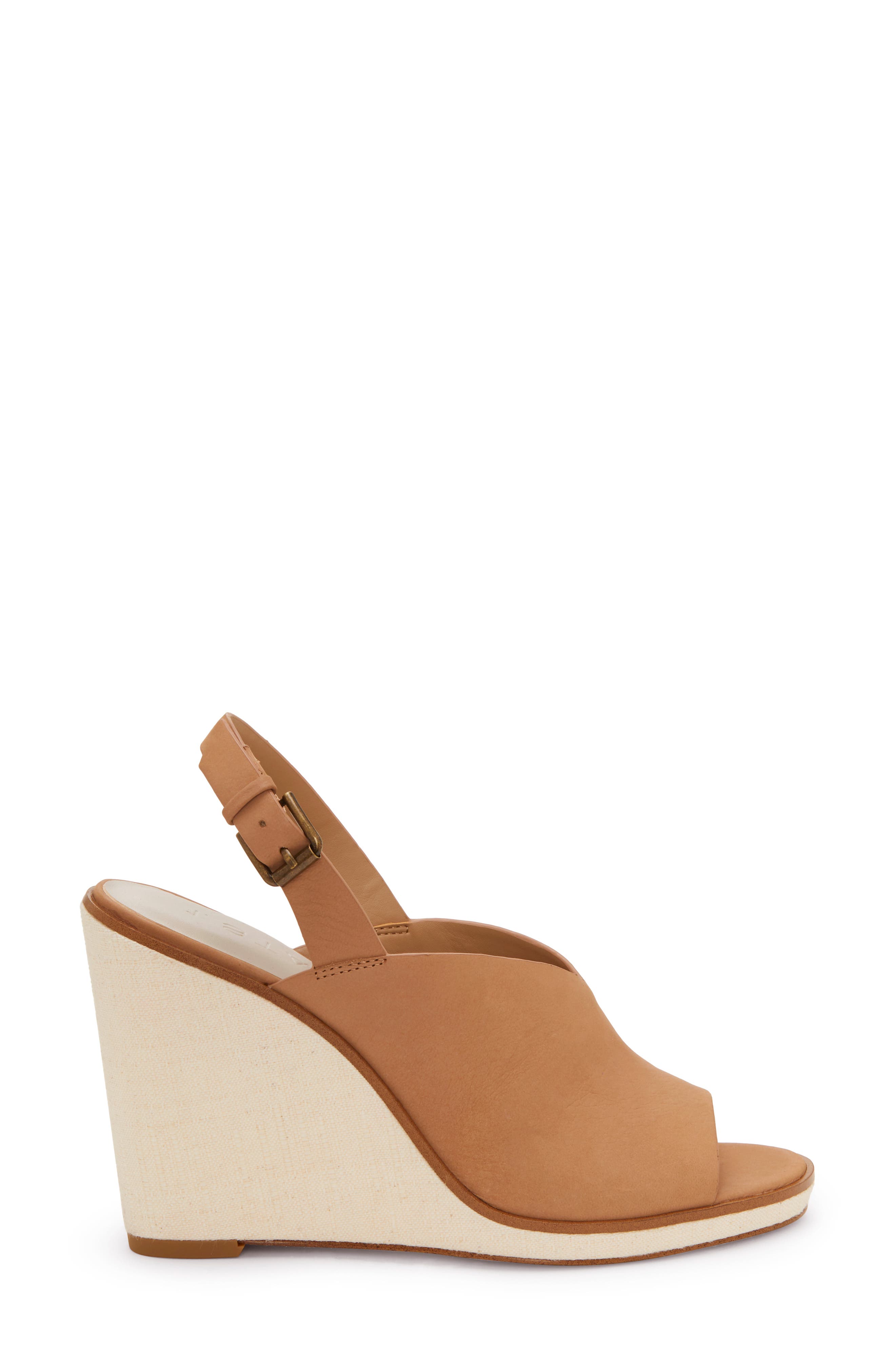 Genna Wedge Sandal, Alternate, color, TEAK LEATHER