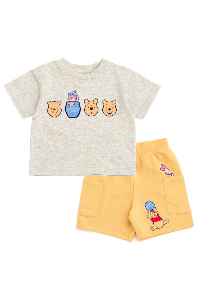 T-Shirt & French Terry Shorts Set, Main, color, Winnie the Pooh Beige