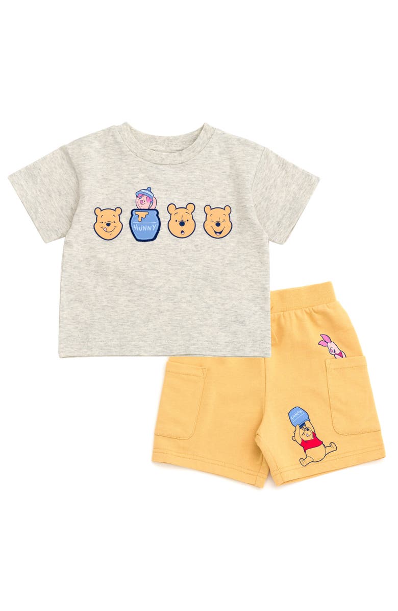 Disney T-Shirt & French Terry Shorts Set, Main, color, Winnie The Pooh Beige