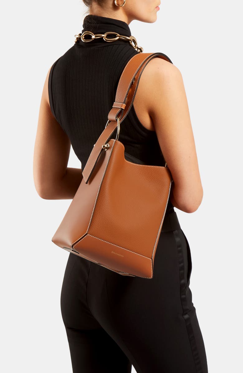 Strathberry Midi Lana Ossette Leather Crossbody Bucket Bag, Alternate, color,