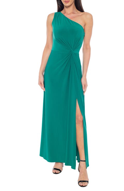 One-Shoulder Front Twist A-Line Gown