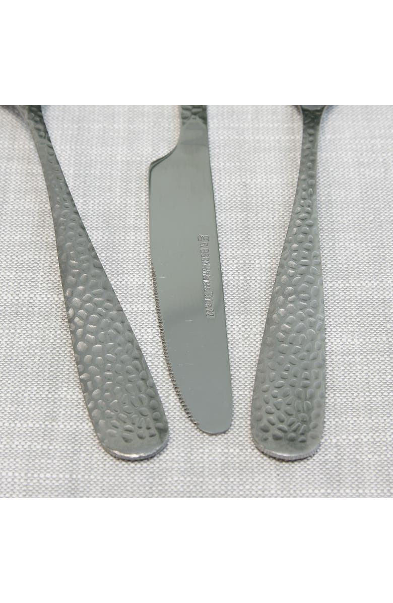 Gibson Home Hamme 46 Piece Flatware Set with Wire Caddy, Alternate, color, Metallic Silver