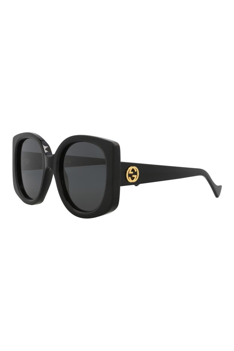 53mm Oversize Cat Eye Sunglasses, Alternate, color, BLACK BLACK GREY