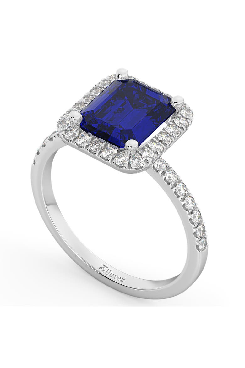 Blue Sapphire & Diamond Engagement Ring 14k, Alternate, color, 3.32ct/White Gold