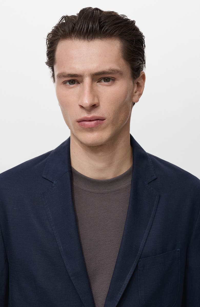 MANGO Slim Fit Lyocell & Linen Suit Jacket, Alternate, color, Dark Navy