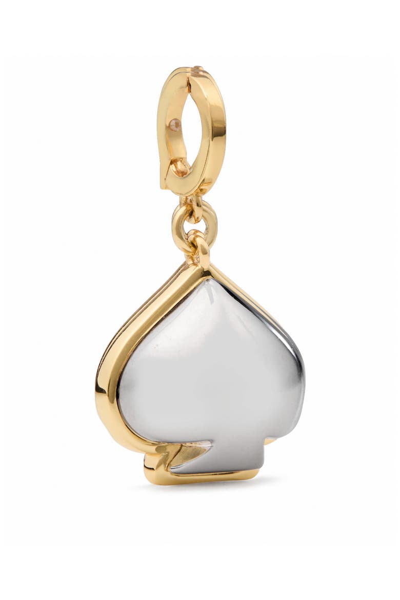 spade charm necklace, Alternate, color, SILVER GOLD